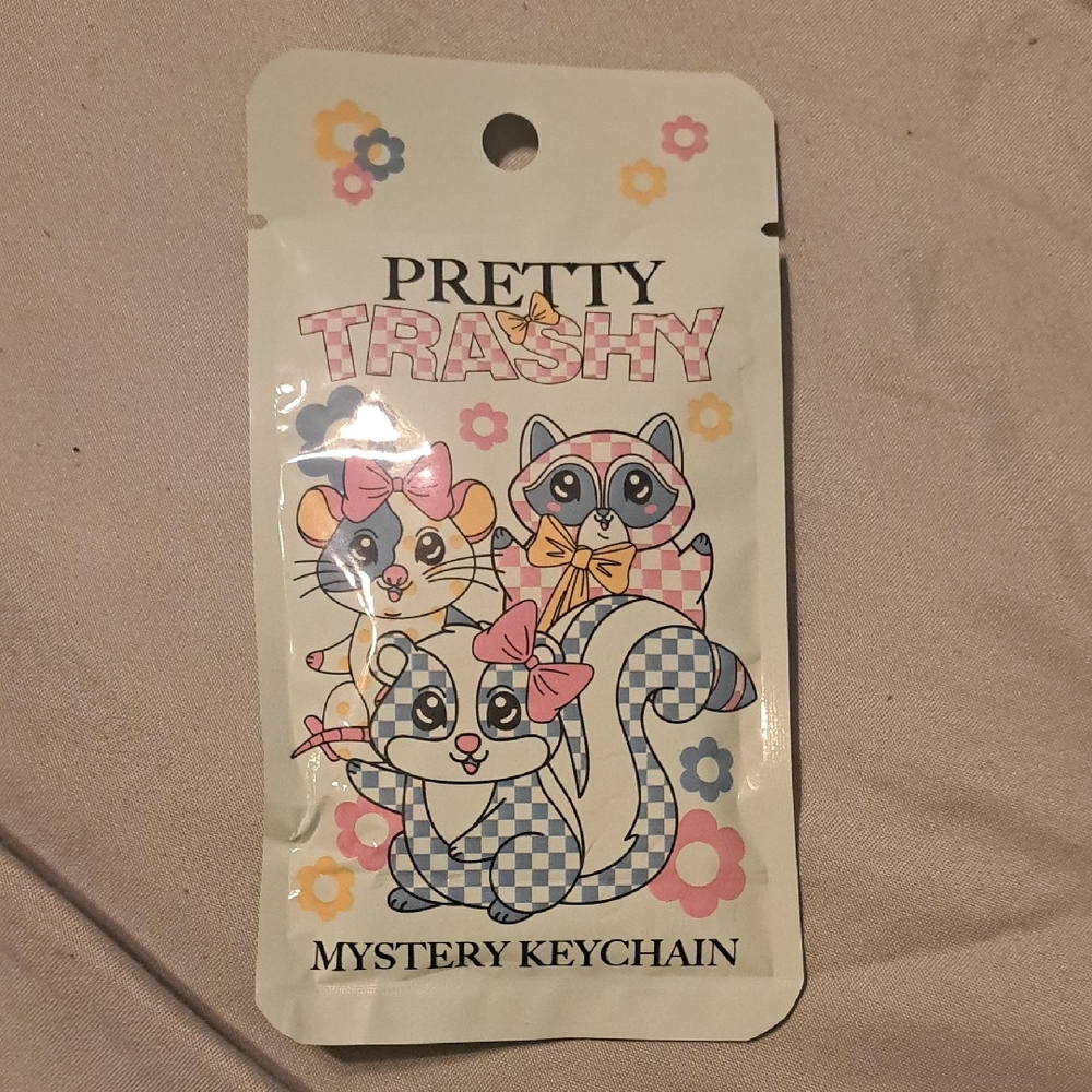Pretty Trashy Keychain - Pink and Blue